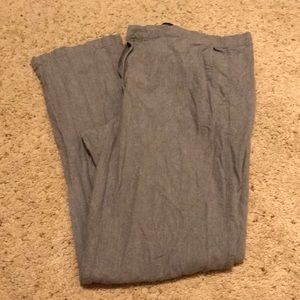 Gray linen blend slimy fit pants